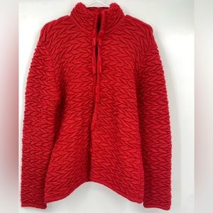 Arte Meche Red knitted sweater/cardigan with button- one size pre loved